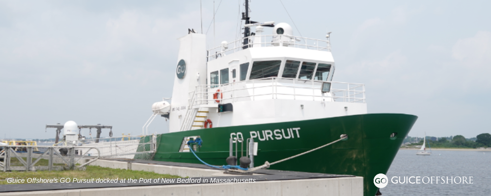 Guice Offshore's GO Pursuit docked at the Port of New Bedford in Massachusetts