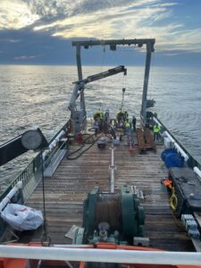 Guice Offshore multipurpose vessel GO America prepares for a pre-lay grapnel run.