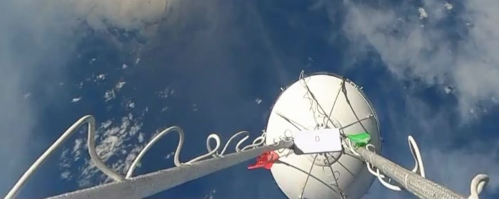 View from Space Perspective's uncrewed Spaceship Neptune-Excelsior capsule as it soared out of view of Voyager above the ocean and on toward space last week after launching from the deck of Guice Offshore's MS Voyager!